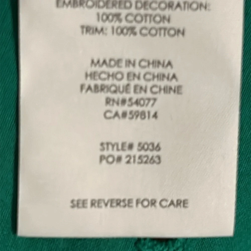 Cabi swing green top style #5036 size medium women’s top 100% cotton eyelet lace - Picture 8 of 8